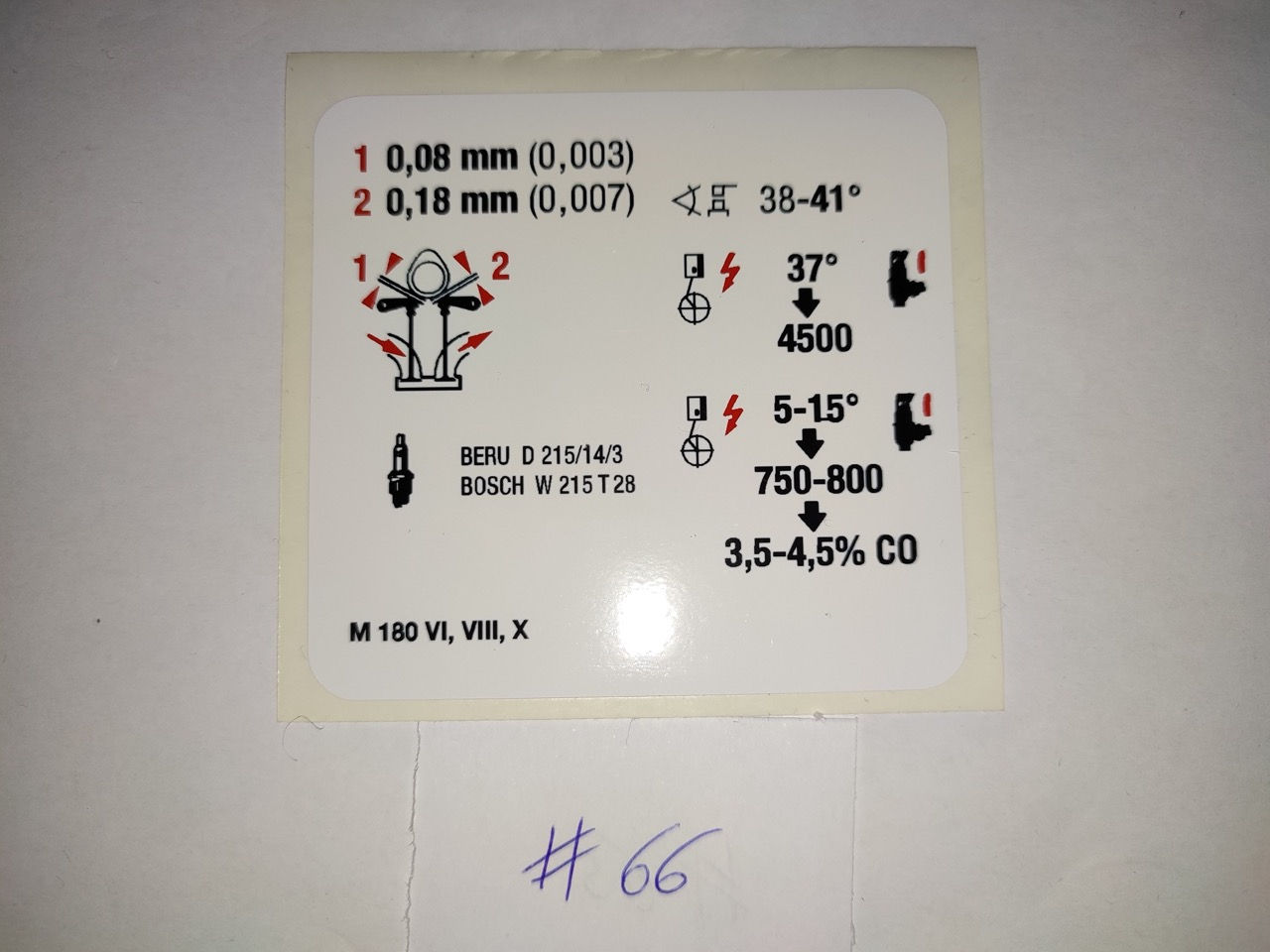 Techn. Aufkleber 180 (VII, VIII,X)