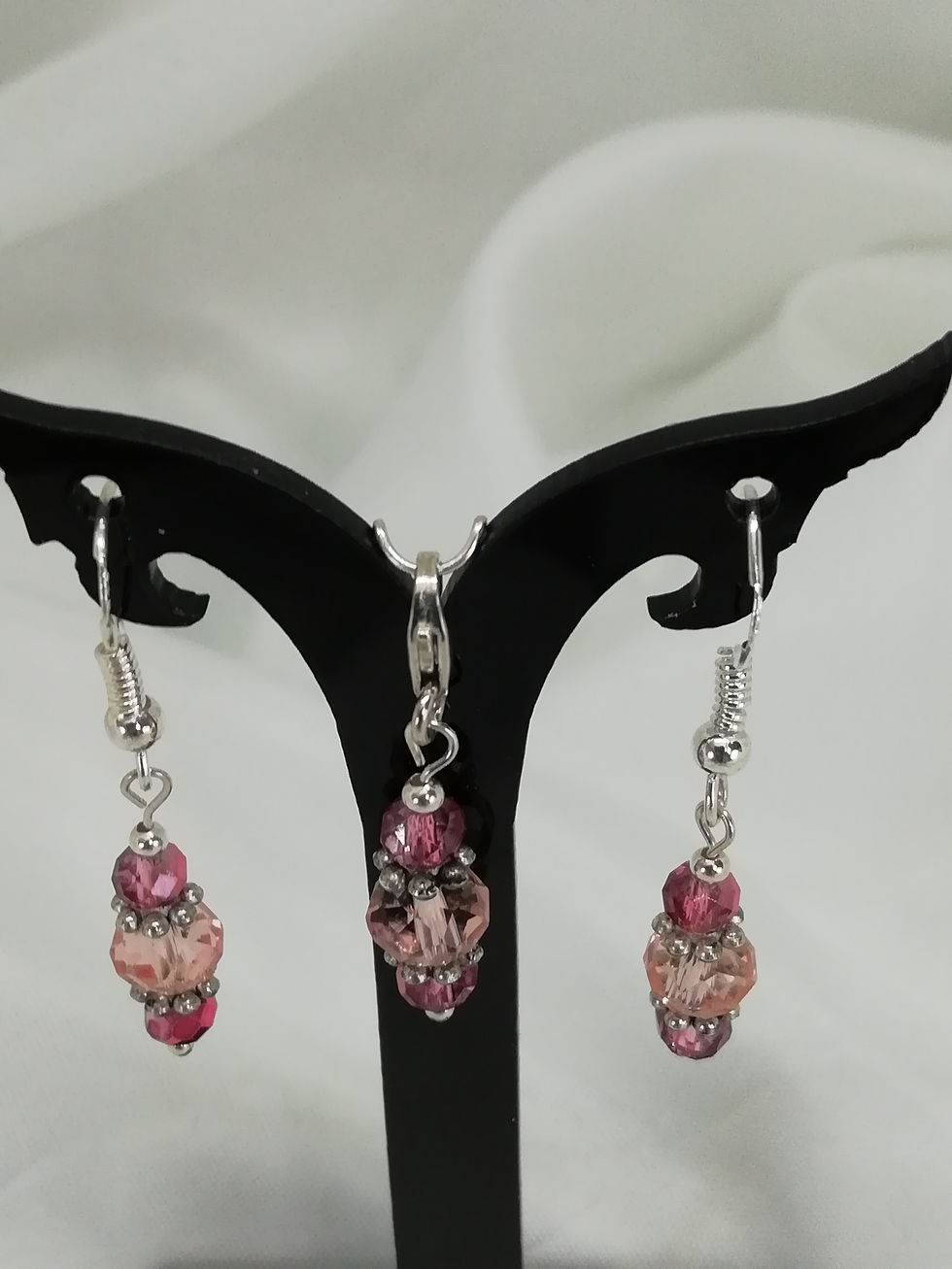 Handmade Crystals with antique silver spacers form a pendant