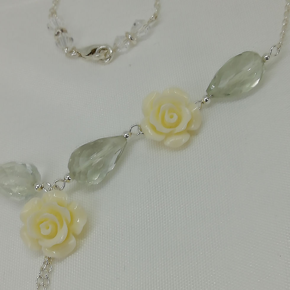Thumbnail: Faceted Prasiolite Teardrop Necklace