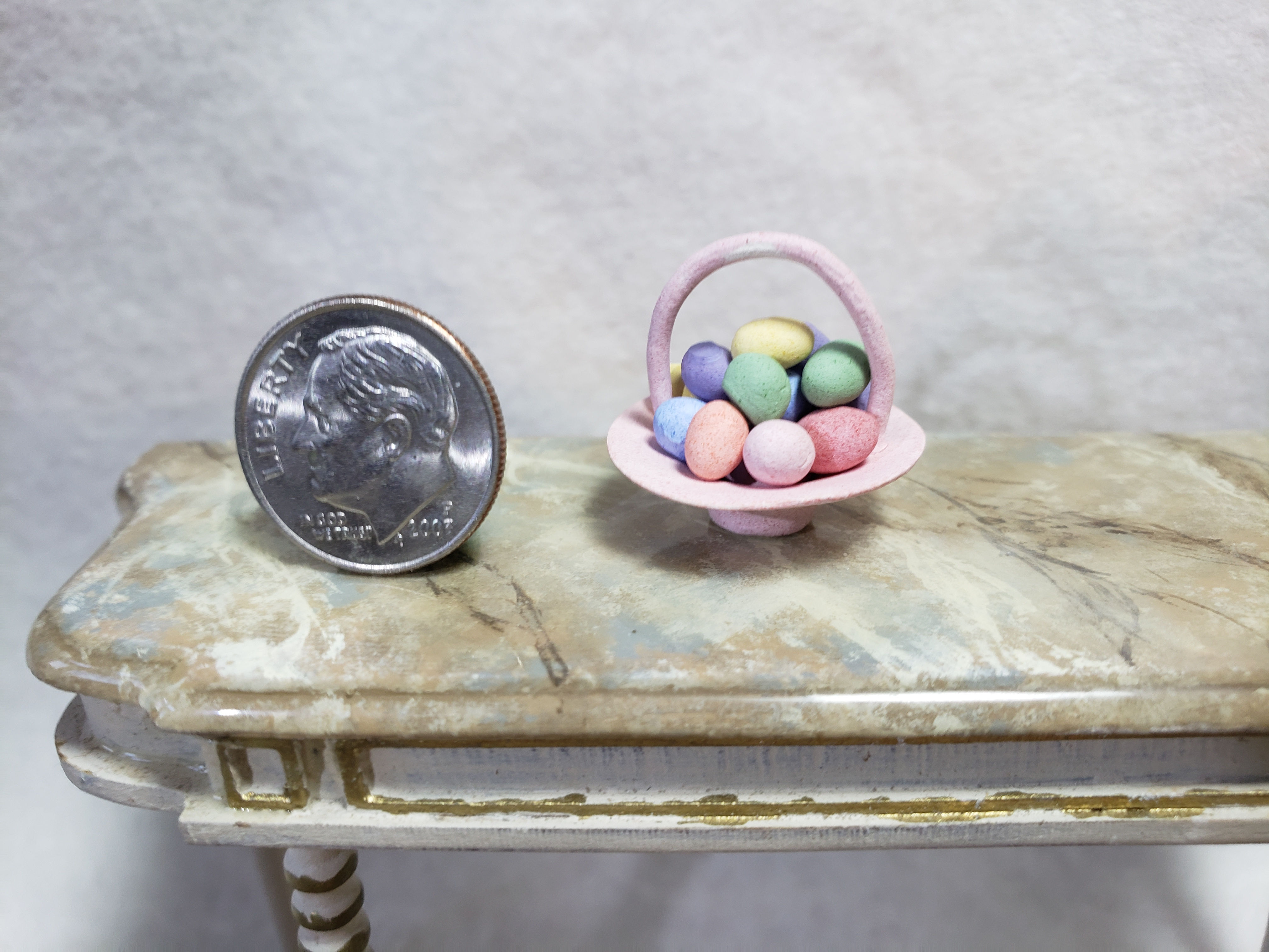 1/2 Inch scale Easter Basket with 21 Easter Eggs