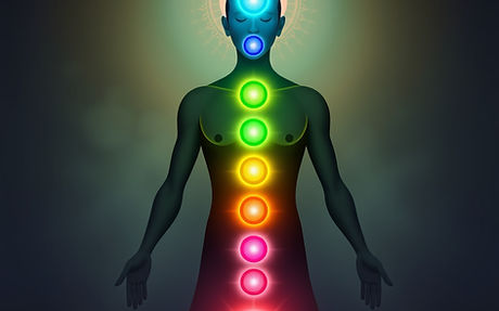 7 chakras with colors on the human body_