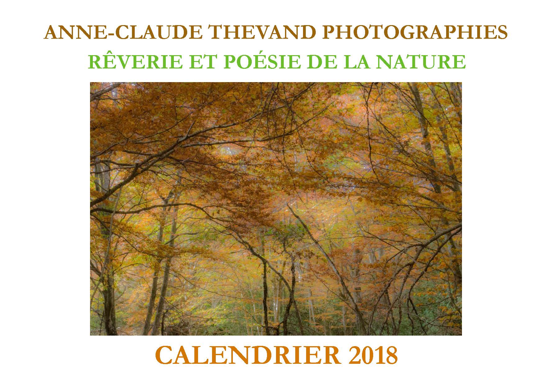 Calendrier 2018 Anne-Claude THEVAND