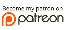 Become my Patron via patreon. Patreon Logo P in orange and white
