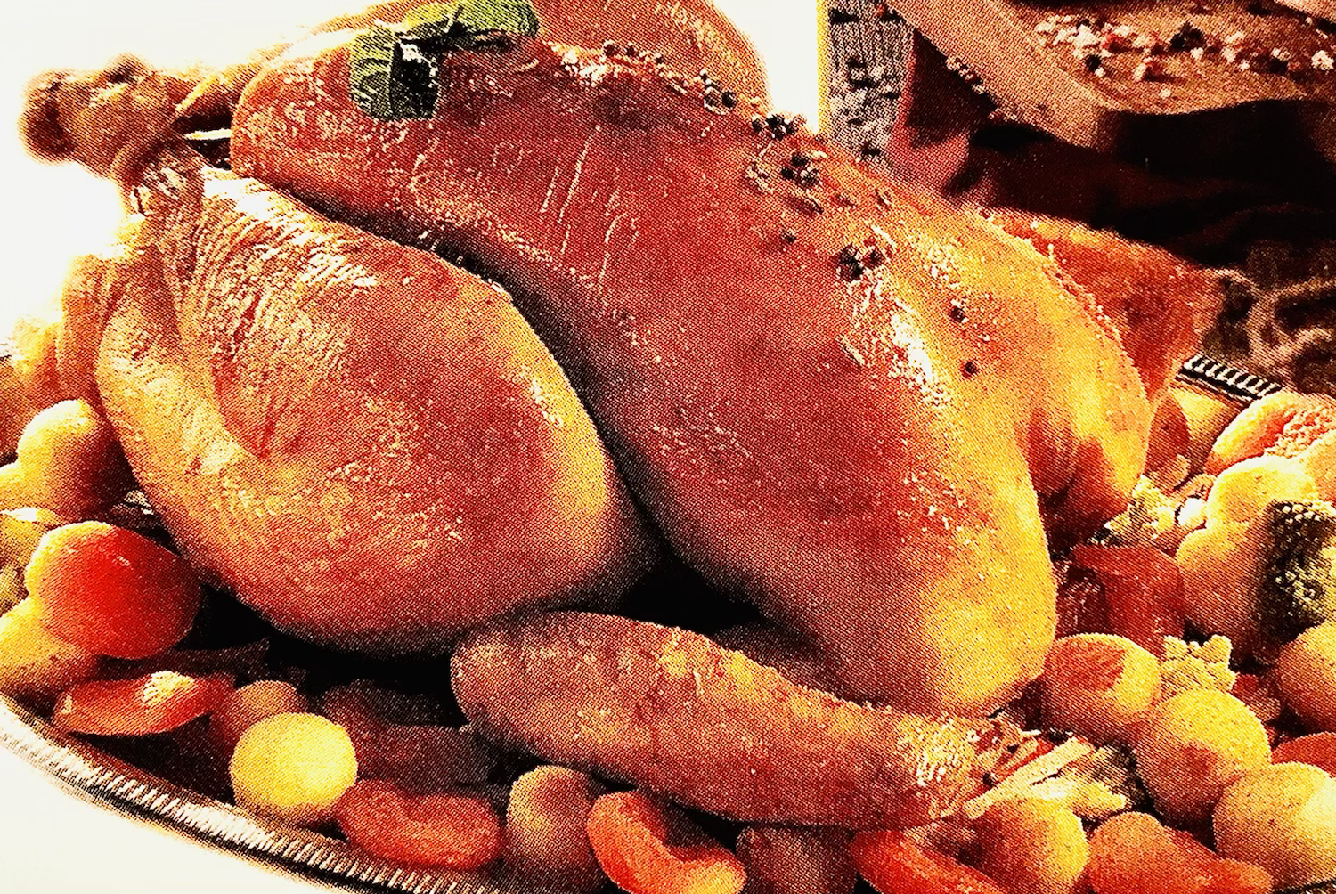 4 grosses cuisses de poulet fermier Label Rouge garniture au choix 
