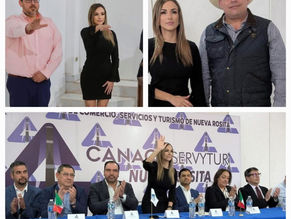 MARIO GONZÁLEZ FELICITA A ALHIRA RESÉNDIZ EN SU TOMA DE PROESTA COMO COORDINADORA ESTATAL DE FECADECO