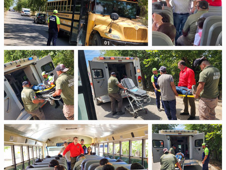 REALIZAN SIMULACRO Y CHARLA DE SEGURIDAD EN TRANSPORTE ESCOLAR EN MORELOS