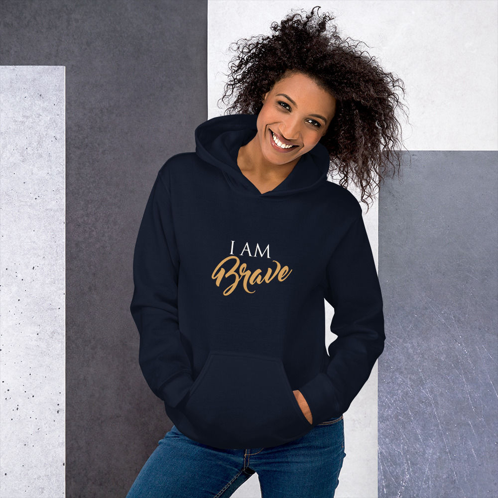 Navy Hoodie - I am Brave