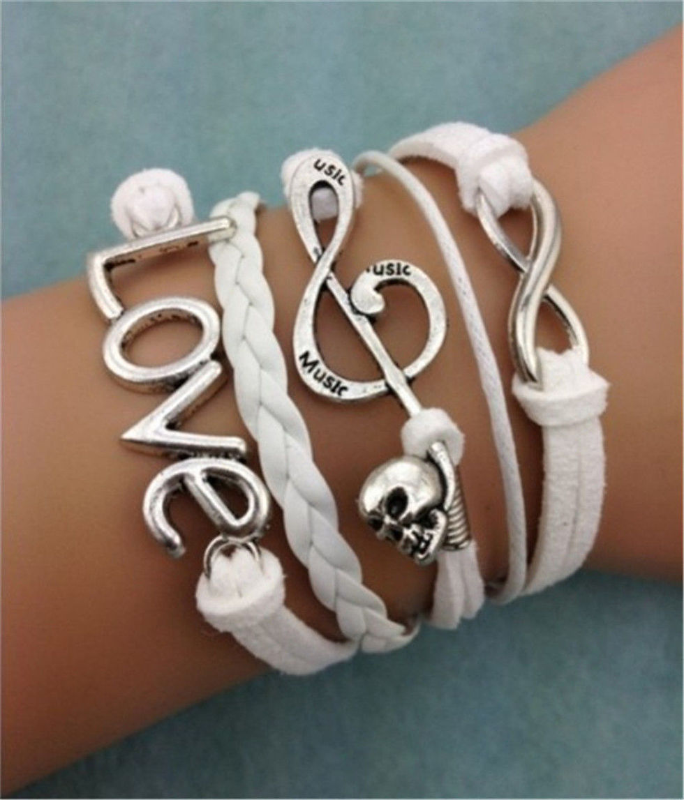 Thumbnail: NEW Jewelry fashion Leather Cute Infinity Charm Bracelet Silver lots Style Pick