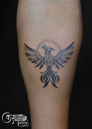 Minimal phoenix tattoo design on arm Sundernagar