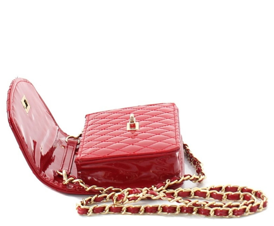 Thumbnail: Patent Leather Quilted Handbag