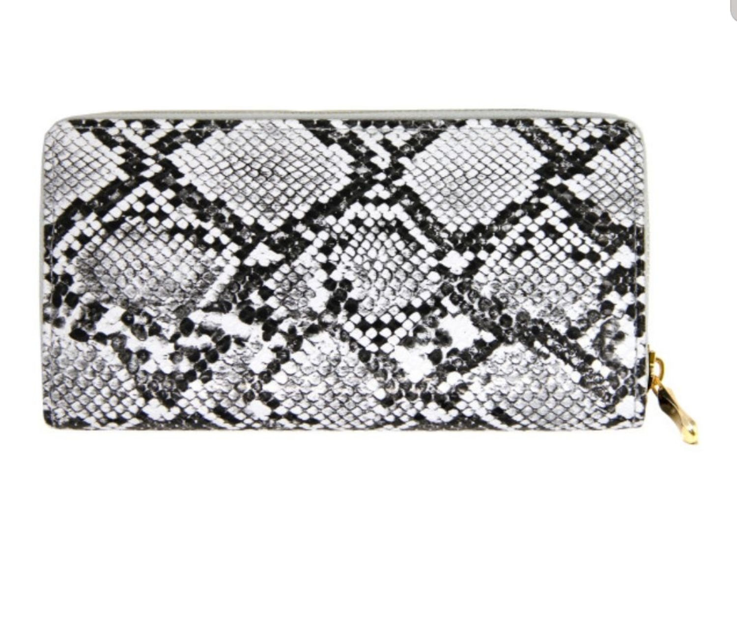Faux Leather Snakeskin Wallet 