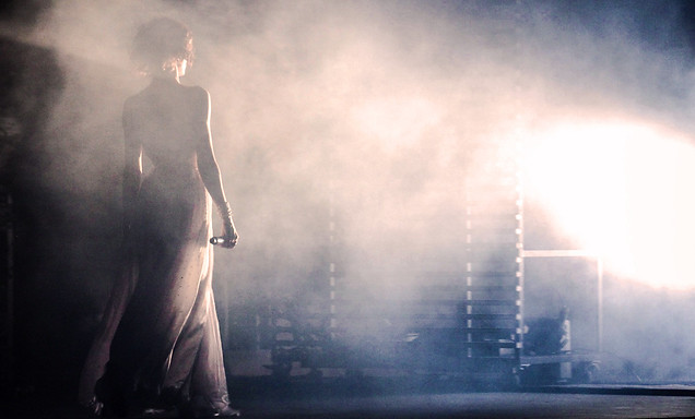 Performer on Smoky Stage