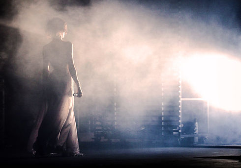 Performer on Smoky Stage