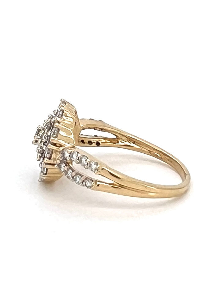 Thumbnail: Gem Culture Second hand diamond  engagement ring wedding band yellow gold left side view