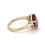 Thumbnail: Gem Culture Second hand pink tourmaline emerald engagement ring wedding band yellow gold right side  view
