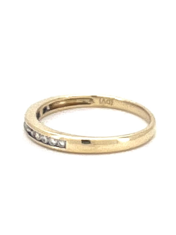 Thumbnail: Gem Culture Second hand diamond band engagement ring wedding band yellow gold left side view