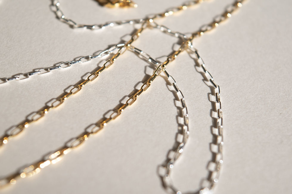 Thumbnail: Silver Elongated Oval Rolo Chain