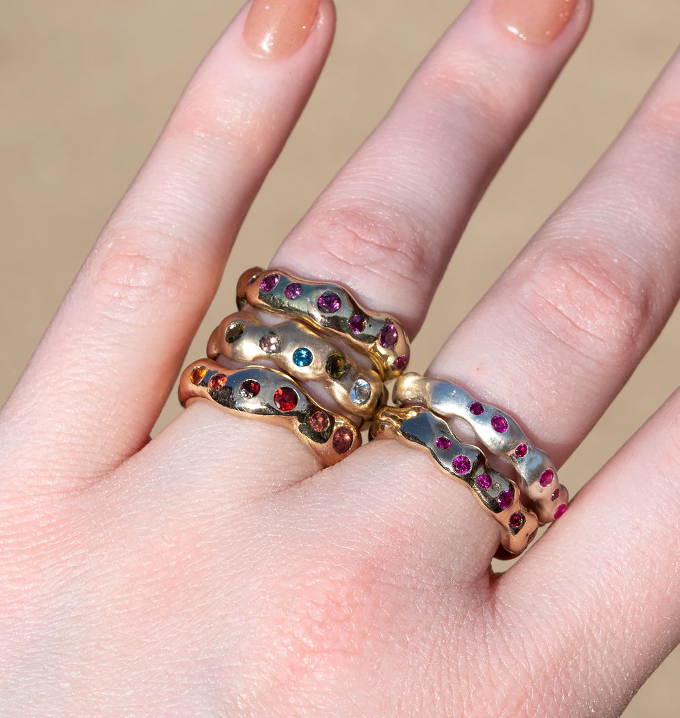 Thumbnail: Brass Mercury Ring with Choice of Stone