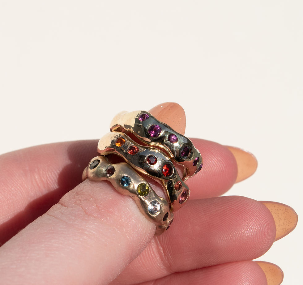 Thumbnail: Brass Mercury Ring with Choice of Stone