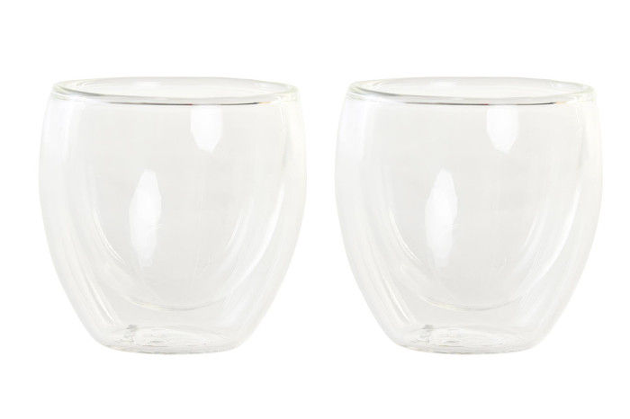 CUP SET 2 GLASS BOROSILICATE 8,3X8,3X8,9 250ML