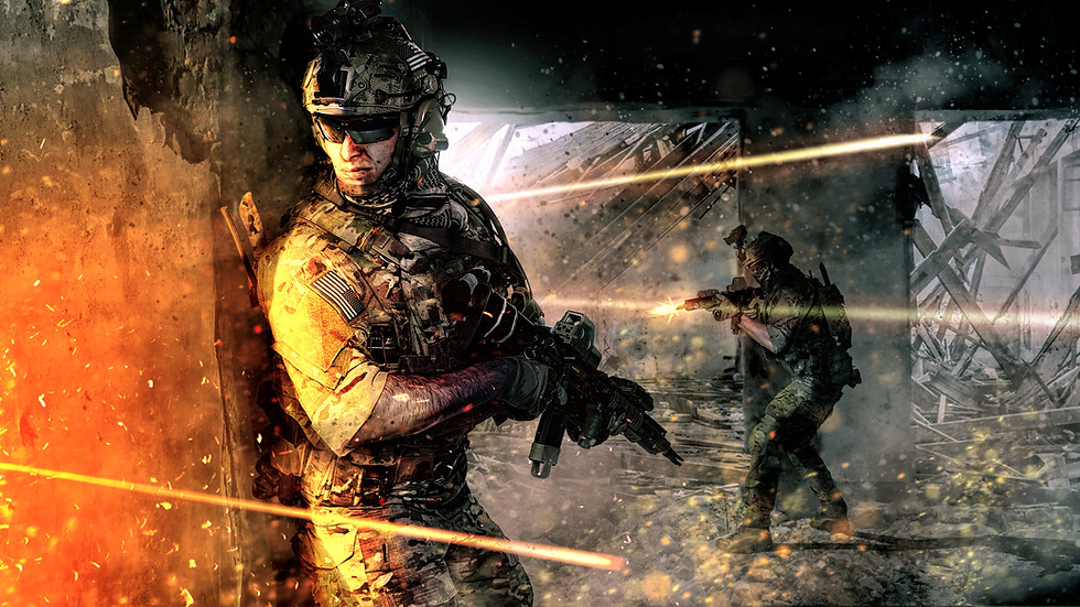 Soldier fighting bullets from the enemy