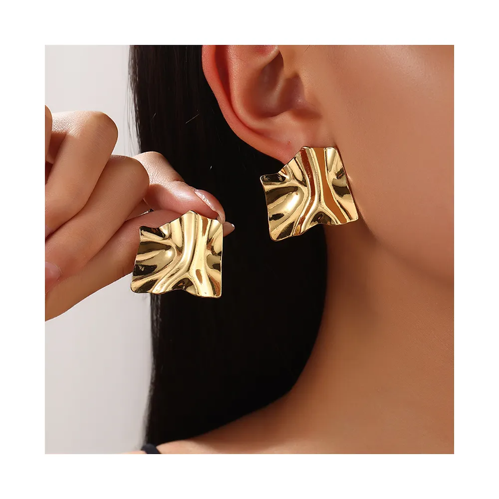 Thumbnail: Abstract Swirl Gold Plated Anti Tarnish Earrings for Women Stainless Steel