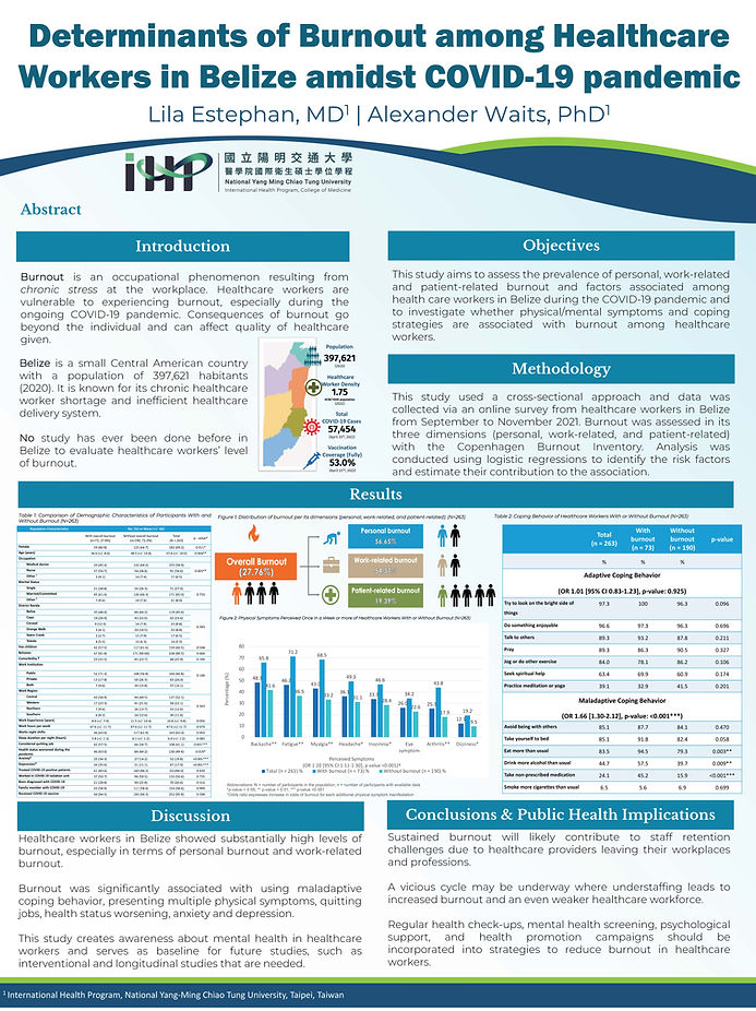 Poster_Determinants of Burnout among Healthcare Workers in Belize amidst COVID-19 pandemic