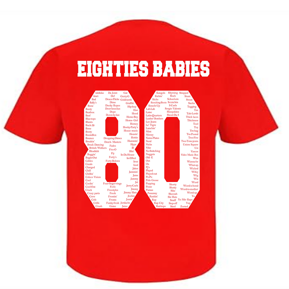 Thumbnail: "8O's Babies" — Official Movie Tee (white back) - Five friends on the Deuce