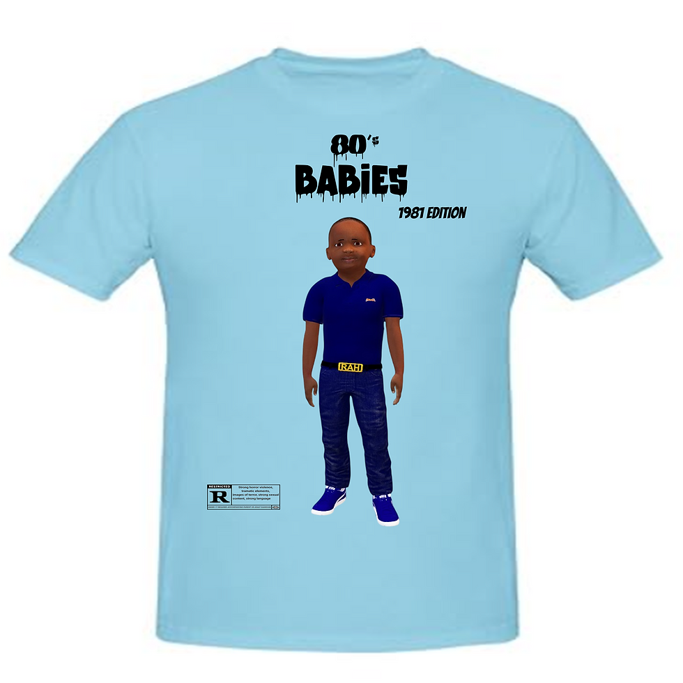 Thumbnail: "8O's Babies" — Official Movie Tee (black back) - Rah-Rah standing pose