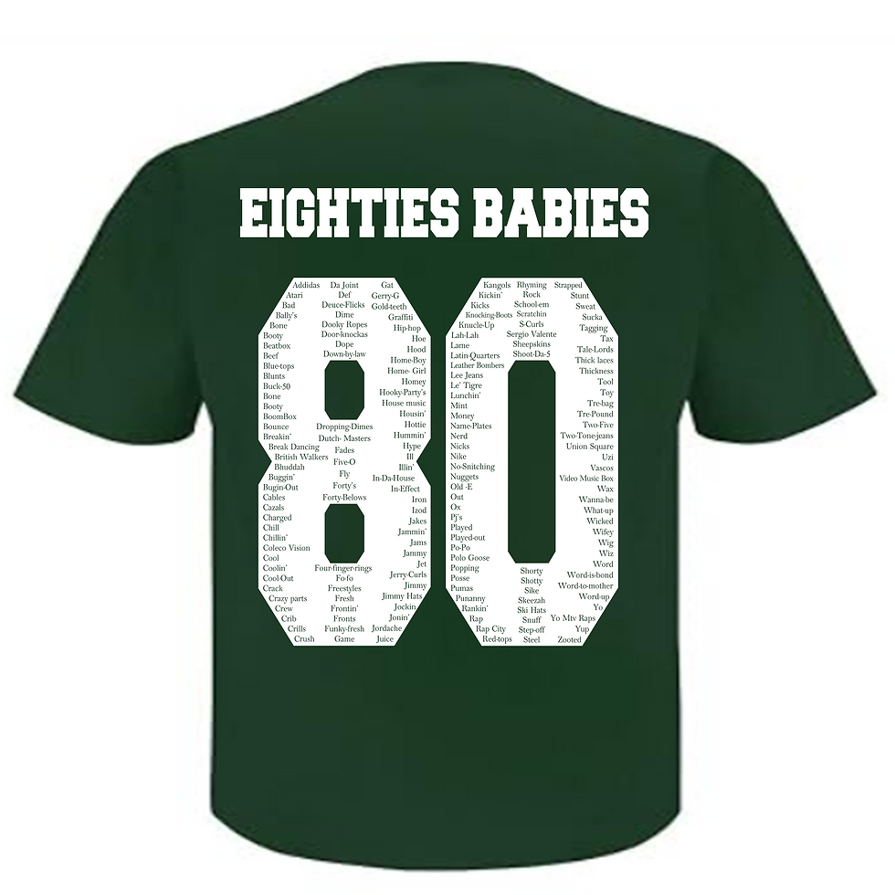 Thumbnail: "8O's Babies" — Official Movie Tee (white back) - Five friends on the Deuce
