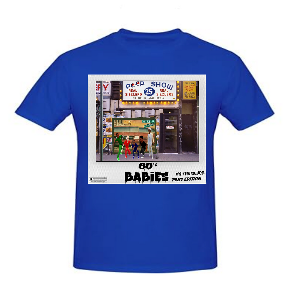 Thumbnail: "8O's Babies" — Official Movie Tee (white back) - Five friends on the Deuce
