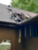 Residential roof fire damage
