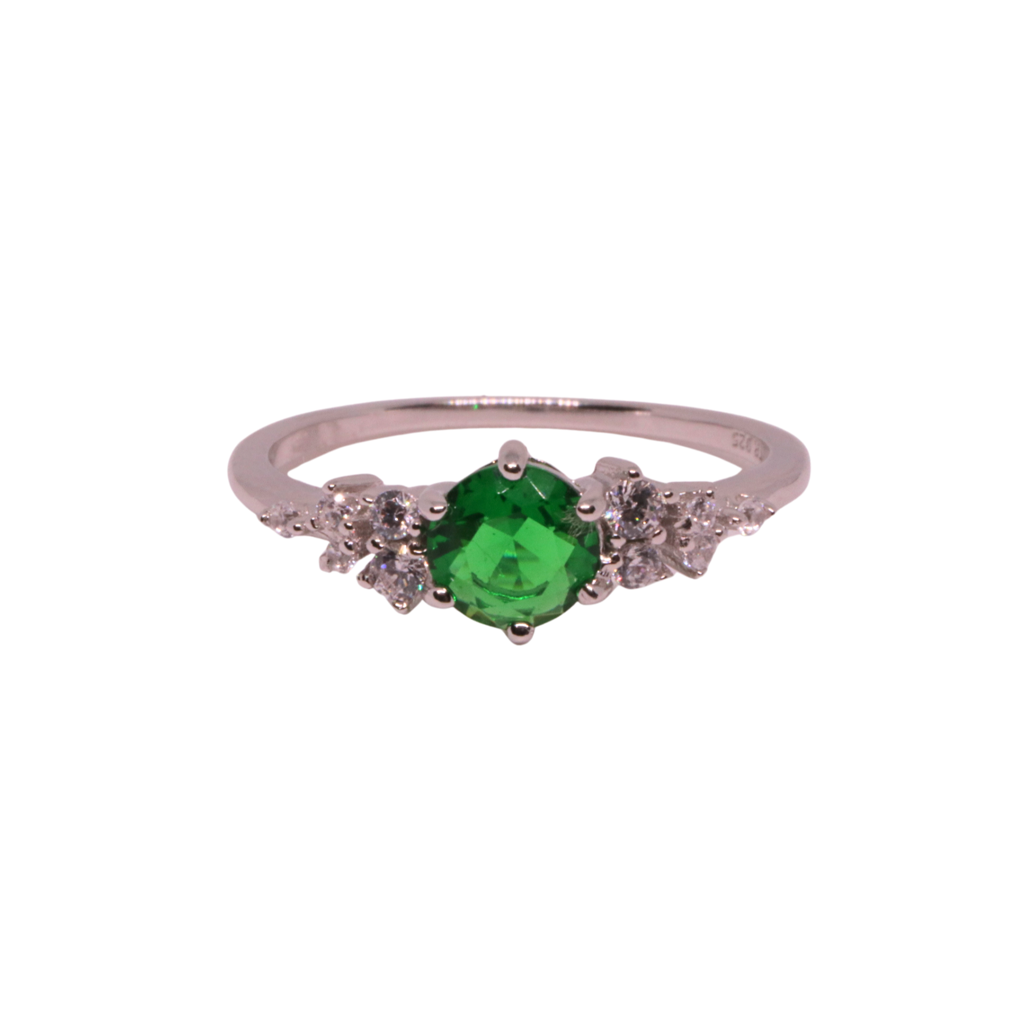 Anillo Plata Piedra Verde