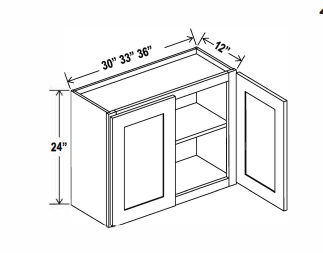 Wall cabinets in shaker 24" height. Available in different sizes