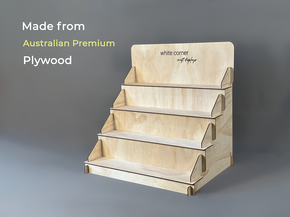 Thumbnail: 4 Tier Counter Display Stand Long - Retail Display Stand - Wooden Display