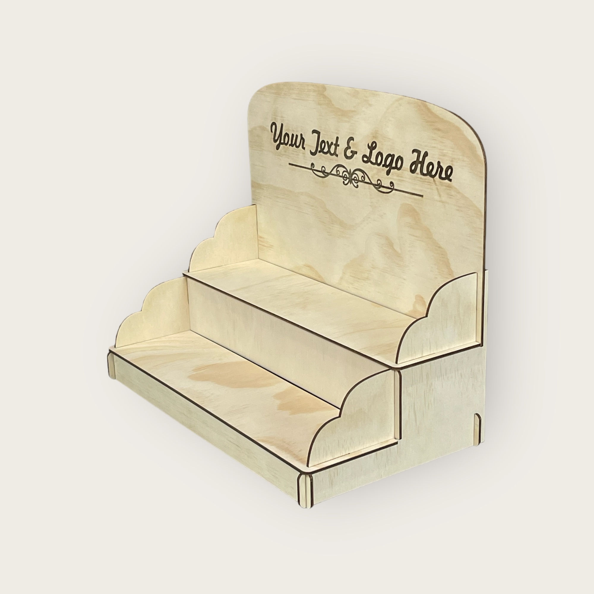 2 Tier Retail Display Stand - Wooden Display Stand - Shelving Unit