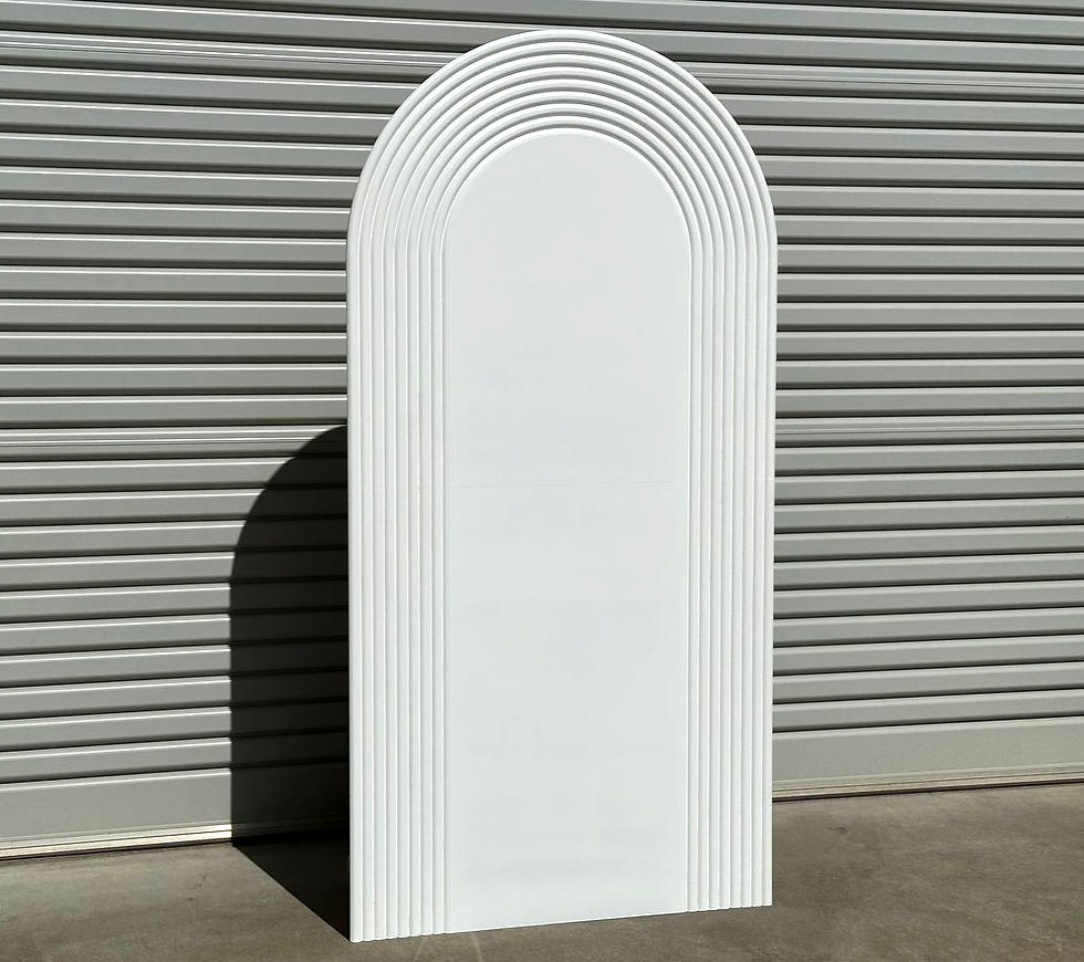 Thumbnail: Half Ripple MDF White Arch Backdrop. Party Props. Event Decor. Wedding Backdrop 