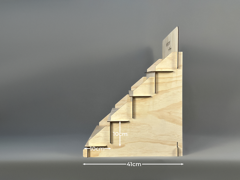 Thumbnail: 4 Tier Counter Display Stand Long - Retail Display Stand - Wooden Display