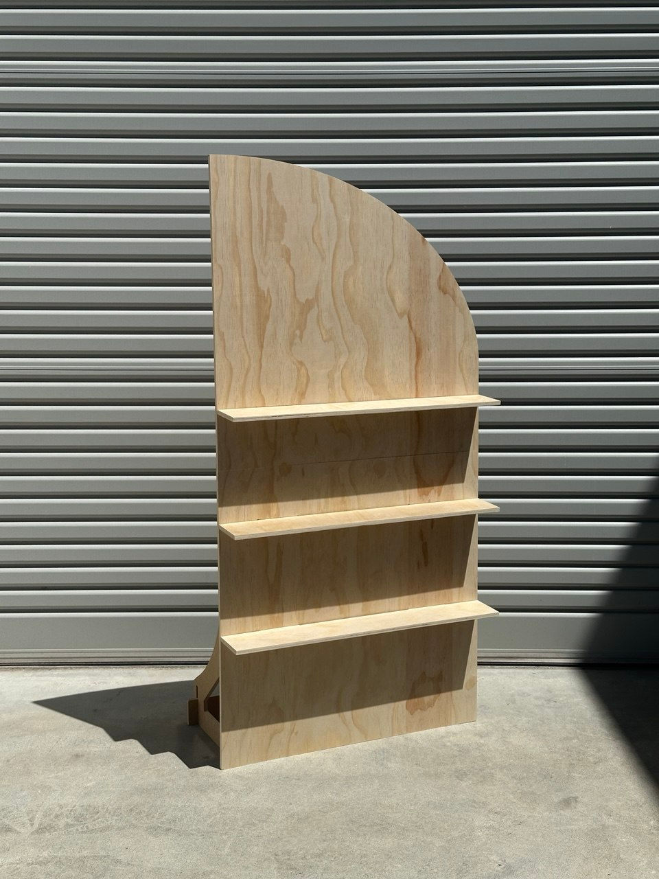 Thumbnail: Half Arch Shelf Wall – Plywood Display Arch with Shelves