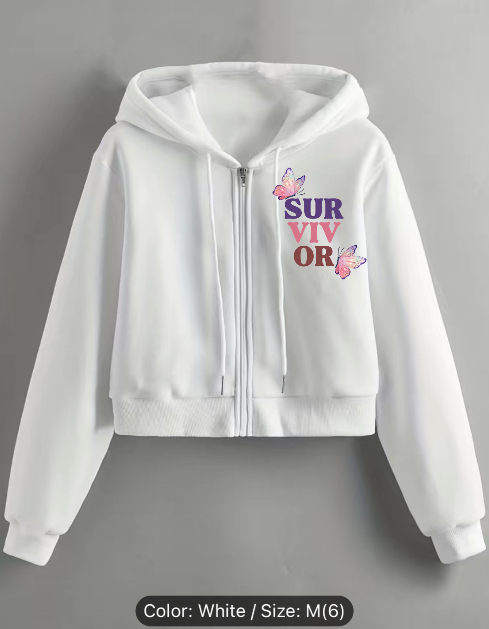 Survivor Zip-Up l Crop Hoodie l Trauma Survivor