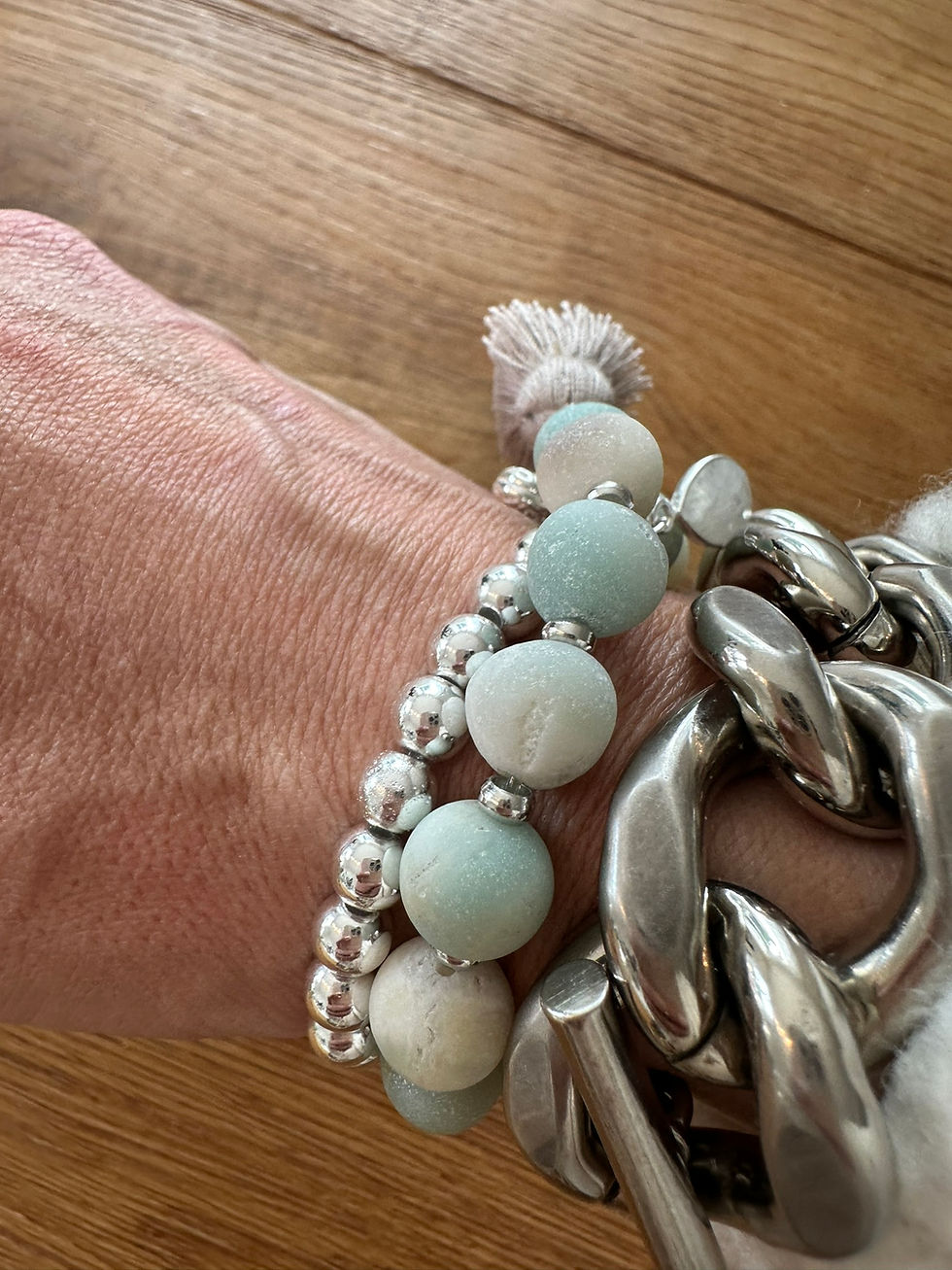 Miniaturbild: Doppeltes Armband Amazonit matt