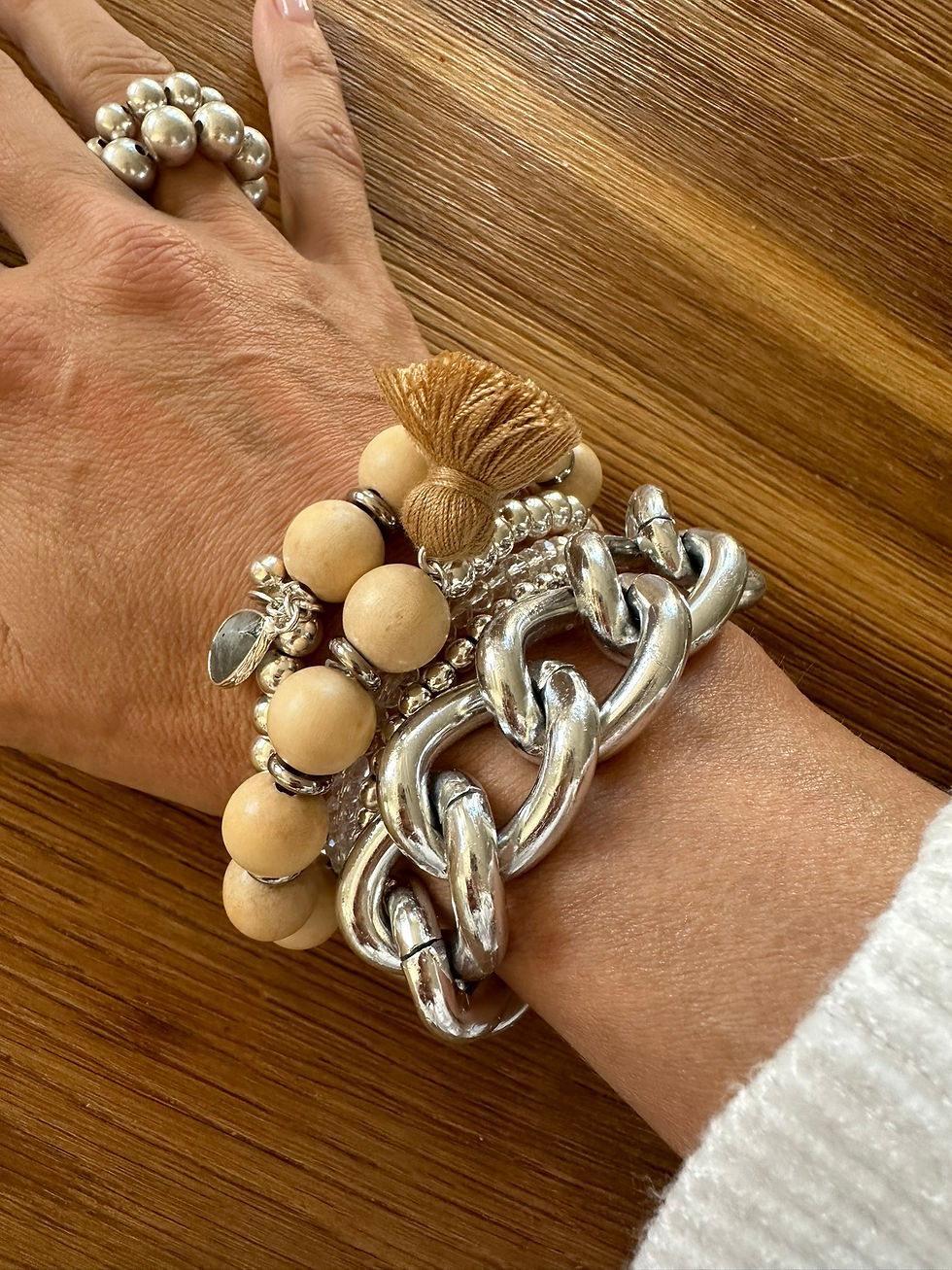 Miniaturbild: Doppeltes Armband hellbraun