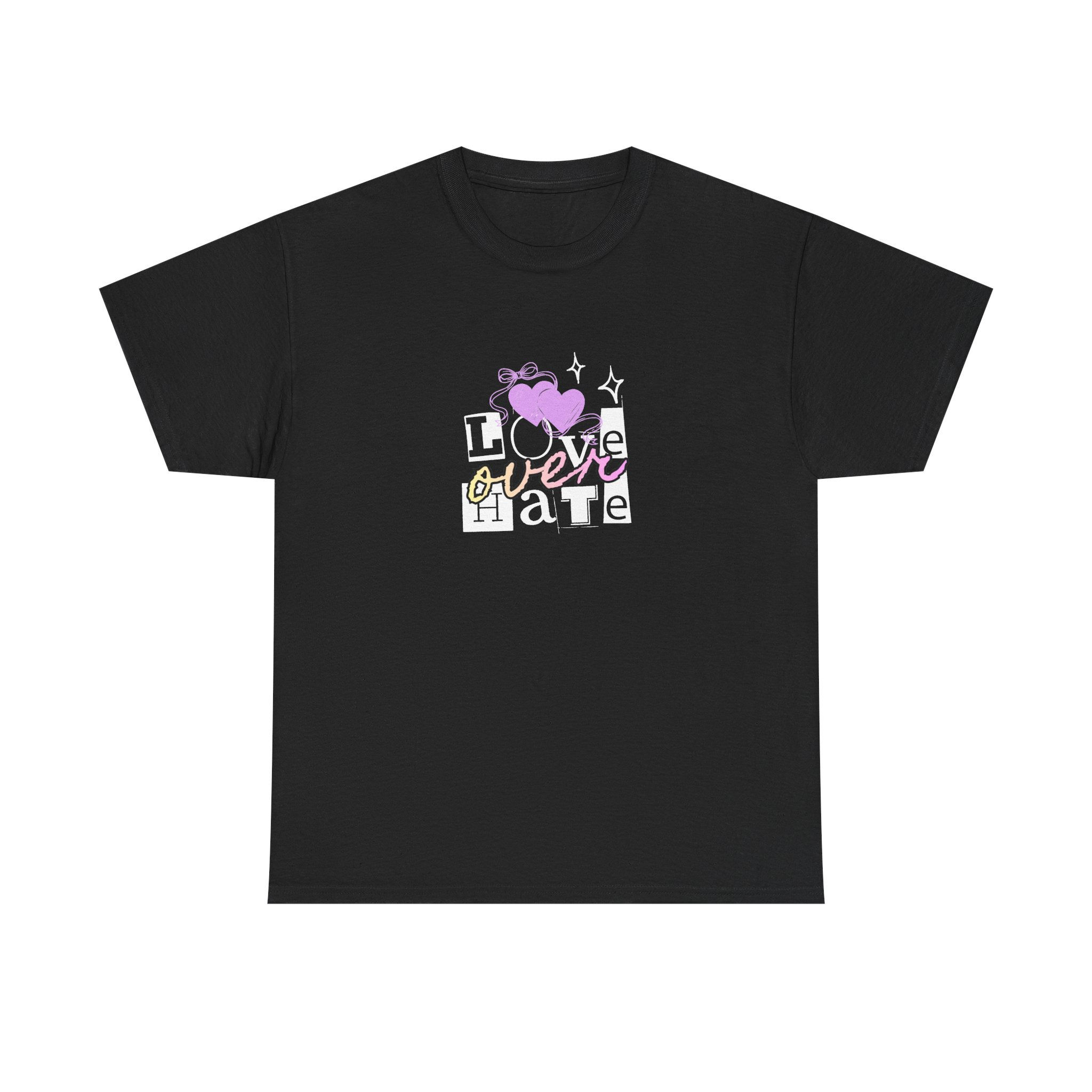 Love Late Graphic Tee — Cute Heart & Stars Design