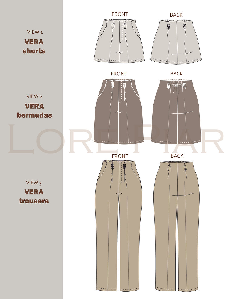 Thumbnail: VERA bottoms Sewing Pattern EU 32-58 | US 0-26