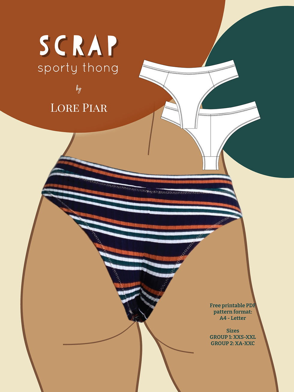 High Waisted Thong Panties Sewing Pattern,lingerie Pattern, Swim