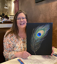 Peacock feather painting
