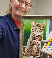opps, you caught me, cat painting