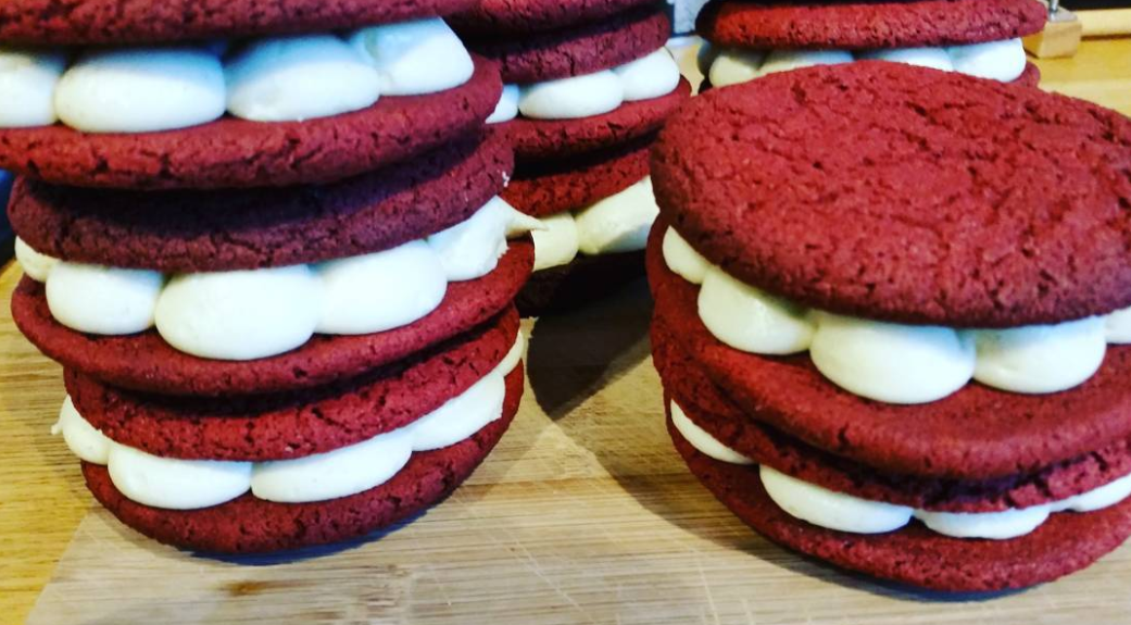 Gluten Free. Red Velvet Cookie Sandw