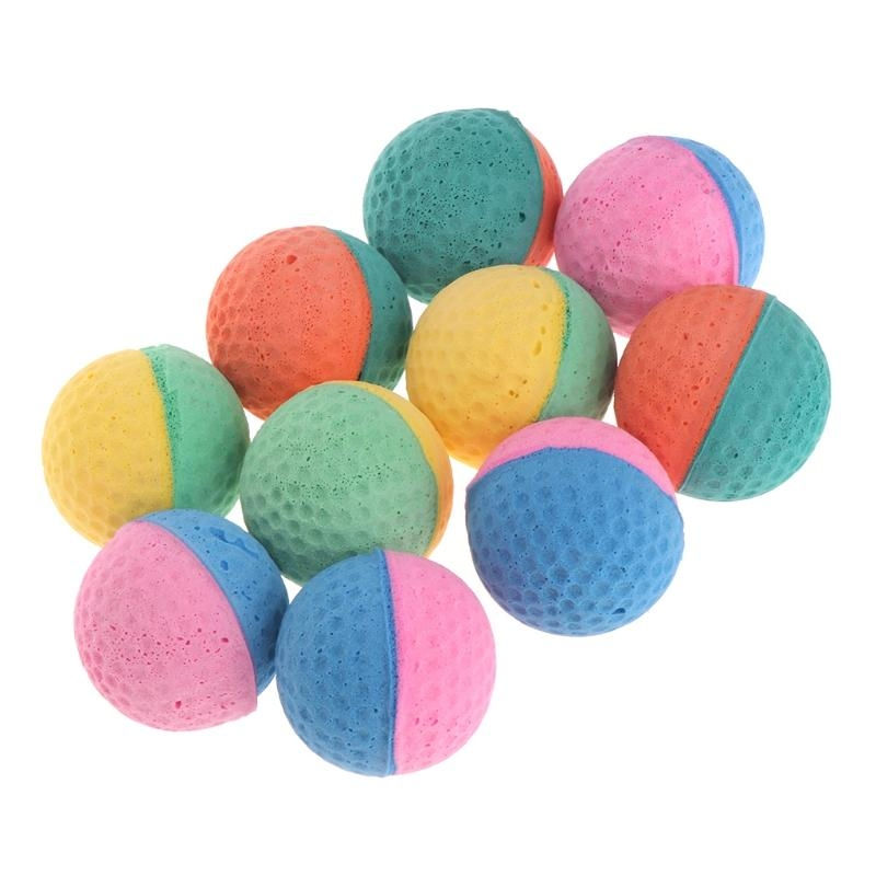 Thumbnail: 10 Pcs Pet Toy Latex Balls Colorful Chew For Dogs Cats Puppy Kitten Soft Elastic