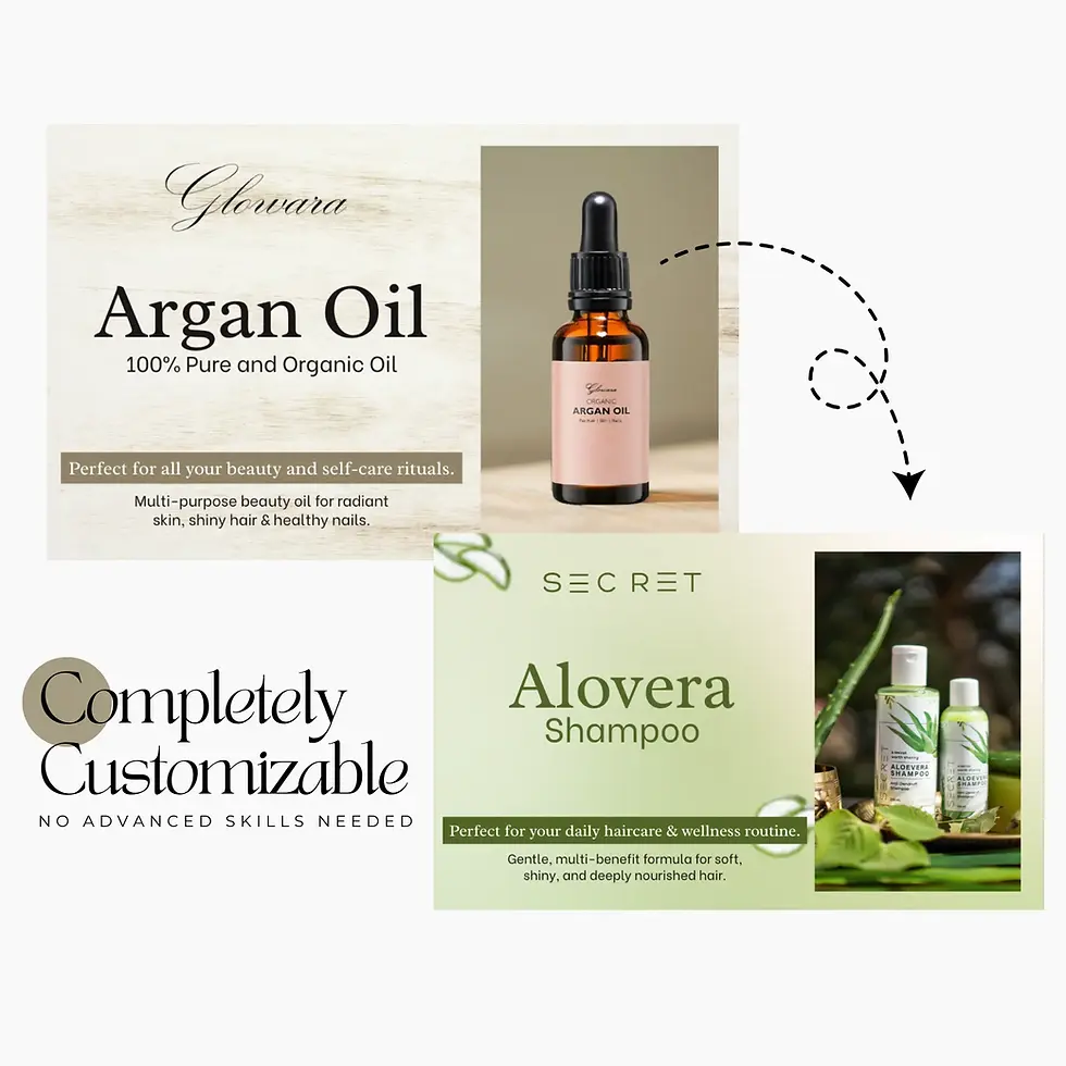 Thumbnail: Canva editable A+ content template for organic hair oil brands